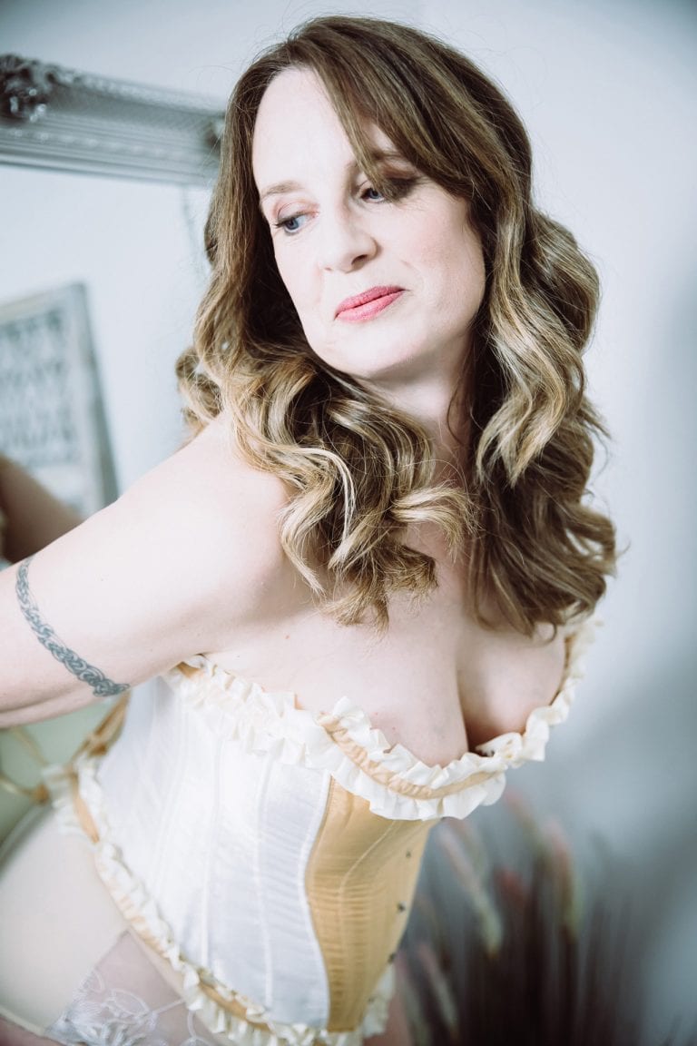 woman wearing a pretty corset