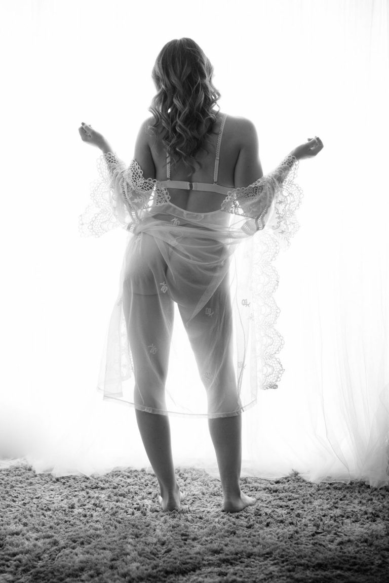 standing boudoir pose